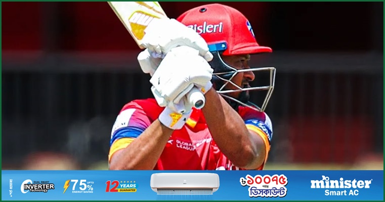 সাকিবের ঝড়ো ফিফটিতে দুবাইয়ের বোর্ডে ‘১৬৫’ রান